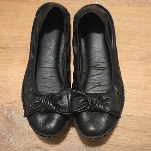 Josef Seibel Tan Leather Flats with Bow Sz EU 38 US 7-7.5